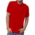 thumbnail image 1 of Basico Polos à Col (Rouge) pour Femmes 100 % Coton Manches Courtes Polos de Golf pour Hommes, 1 of 3