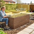 thumbnail image 3 of Outsunny Galvanized Raised Garden Bed, 5' x 3' x 2' Planter Box Dark Brown, 3 of 10