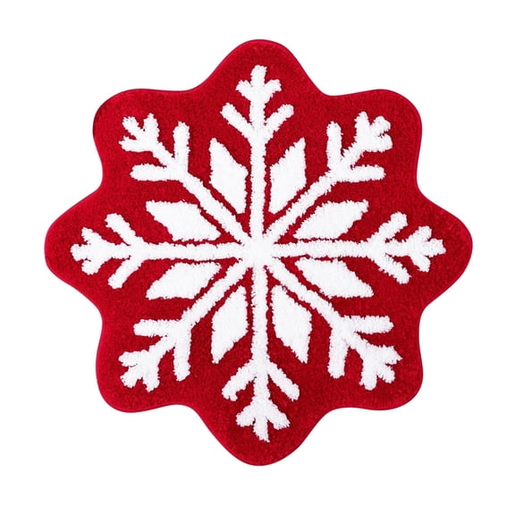 Mefallenssiah Tapis d'Hiver Flocon de Neige, 26,4 Pieds' Tapis de Porte Flocon de Neige de Noël, Tapis de Bienvenue Antidérapant Lavable, Mignons Paillassons d'Hiver pour Entrée Intérieure Extérieure Maison Salle de Bain