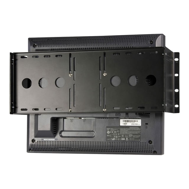 StarTech.com 4U Universal VESA LCD Monitor Mounting Bracket for 19-inch Rack or Cabinet - TAA Compliant - Cold-Pressed Steel Bracket (RKLCDBK) - Mounting kit - for LCD display - solid cold pressed steel - black - screen size: 19" - for P/N: CABSCRWS1224, RK2433BKM, RK2537BKM, RK3236BKF, RK4236BKB, RK4242BK24, RK4242BK30