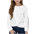 thumbnail image 1 of Posijego Chandail en Molleton pour Petite Fille, Col Rond, Manches Longues, Torsade devant, Crop Top Athlétique, 1 of 7