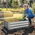 thumbnail image 3 of Outsunny Set of 2 Raised Garden Beds, Galvanized Planter Box, Light Grey, 3 of 10