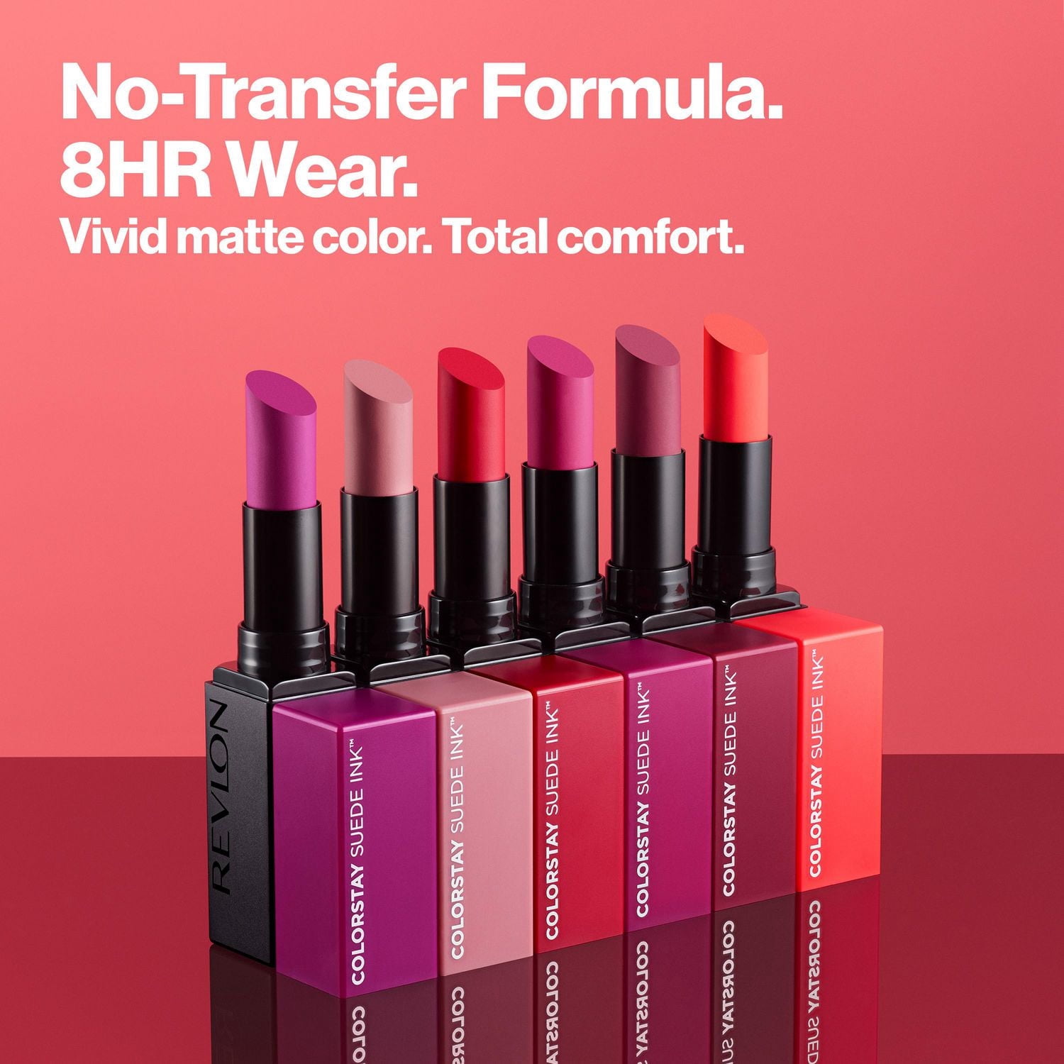 Rouge à lèvres Revlon ColorStay Suede Ink, léger et mat avec vitamine E, 2,55 g, 1 rouge à lèvres