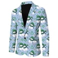 thumbnail image 5 of Men Christmas Snowflake Santa Tuxedo Buttons Printed Pocket Lapel Button Men Suits Slim Fit 3 Piece Suit Jacket Suit, 5 of 5