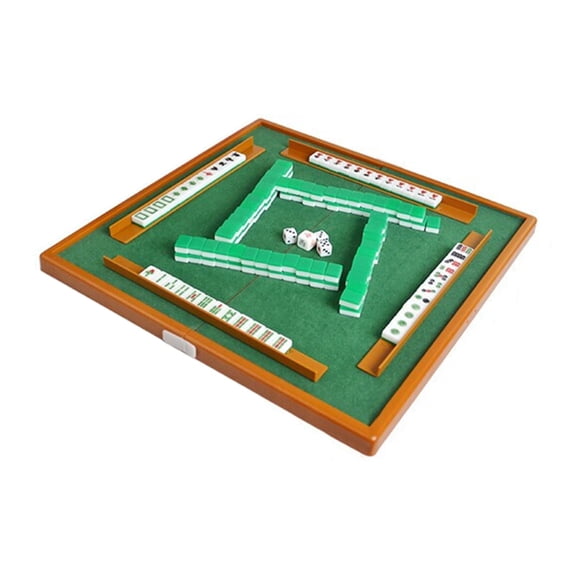 Ensemble de Mini Mah-Jong avec Table de Mah-Jong Pliable Ensemble de Jeu de Mah-Jong Portable pour Voyage en Famille