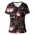 thumbnail image 4 of Birdeem T-Shirt Décontracté à Manches Courtes Col en V Imprimé Mode pour Femmes, 4 of 4