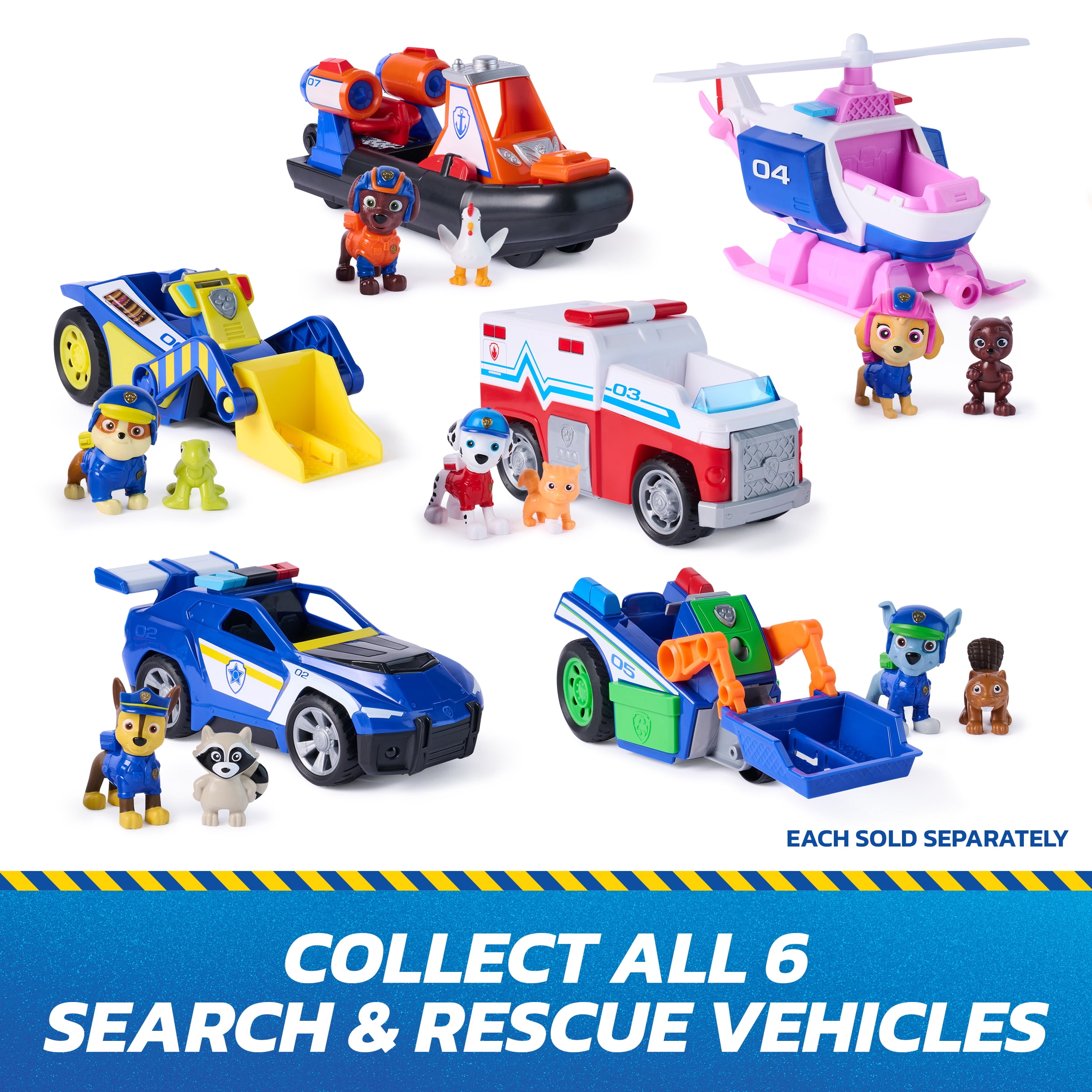 PAW Patrol: Search & Rescue, Rubble Rescue Bulldozer Vehicle with 2 Figures, Police Car Toy with Pull-Back Action, Kids Toys for Boys & Girls Ages 3+