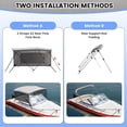 thumbnail image 4 of BeesClover Bimini Top Cover, 3 Bow Bimini Tops with Mesh Sidewalls, Boat Shades Canopy, with Support Poles, 2 Straps, 2 Rear Support Poles, 1 Inch Aluminum Frame, 4 of 5