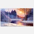 thumbnail image 2 of Designart - Christmas forest with river - Landscapes Painting Print on Wrapped Canvas set, 2 of 2