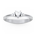 thumbnail image 2 of Birthstone Heart Ring with Shoulder Accents - Cubic Zirconia / White Topaz (April), 2 of 4