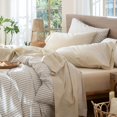 thumbnail image 1 of Bedding Sheet Set Washed Cotton Linen Like Textu Breathable Durable Soft Comfy (Dark Orange Queen), 1 of 6