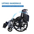 thumbnail image 4 of Foldable Wheelchair with 18-Inch Wide Seat, Flip Back Desk Arms and Swing Away Footrests, 220lb Weight Capacity, 4 of 8