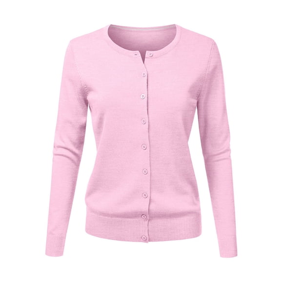 Sustainable Fashion Women's Round Neck Cardigan Knitted Long Sleeved Large Yards Loose Solid Color Short Sweater Jacket Cardigan - Hontri