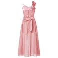 thumbnail image 3 of RUNQHUI Robe Princesse à Volants pour Enfants Filles Combinaison Robe en Tulle Florale Broderie Robe en Mousseline Orange Rose 8, 3 of 7