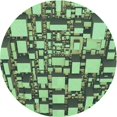 thumbnail image 1 of Ahgly Tapis Rond Lavable en Machine Intérieur Transitionnel Vert Forêt Moyen, 4 Pieds Rond, 1 of 7