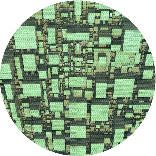 Ahgly Tapis Rond Lavable en Machine Intérieur Transitionnel Vert Forêt Moyen, 5 Pieds Rond