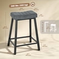thumbnail image 3 of HOMCOM Bar Stools Set of 2 Velvet Upholstered Counter Height Barstools Grey, 3 of 10