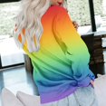thumbnail image 4 of Penkiiy Chandail pour Femmes T-shirt Imprimé de Mode pour Femmes Blouse à Manches Longues Col Rond Hauts Décontractés Chandail Chandails à Capuchon Multicolore Vêtements Y2K, 4 of 5