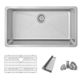 thumbnail image 2 of Azuni Dual Mount 32" Stainless Steel Single Bowl Kitchen Sink with 3 Accessories C132, 2 of 11
