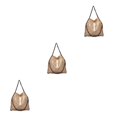 thumbnail image 1 of kurtrusly 1/2/3 Wide Application Convenient And Practical Chain Handbag For Women - Foldable Shoulder Bag Fashion PU Chain Shoulder Bag golden 3PCS, 1 of 6