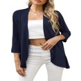 thumbnail image 1 of Cardigans Décontractés Légers pour Femmes à devant Ouvert, Doux, à Volants Drapés, Manches 3/4, Cardigan S-TG, 1 of 7