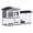 Grey, variant on PawHut 2-Tier Wood Rabbit Hutch with Run & Ramp, Yellow