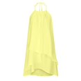 thumbnail image 4 of SMihono Robes Bohèmes d'Été pour Femmes Grande Taille Aguichant Mode Sans Manches Uni Col Rond Ample Robe Irrégulière pour Dames, 4 of 5