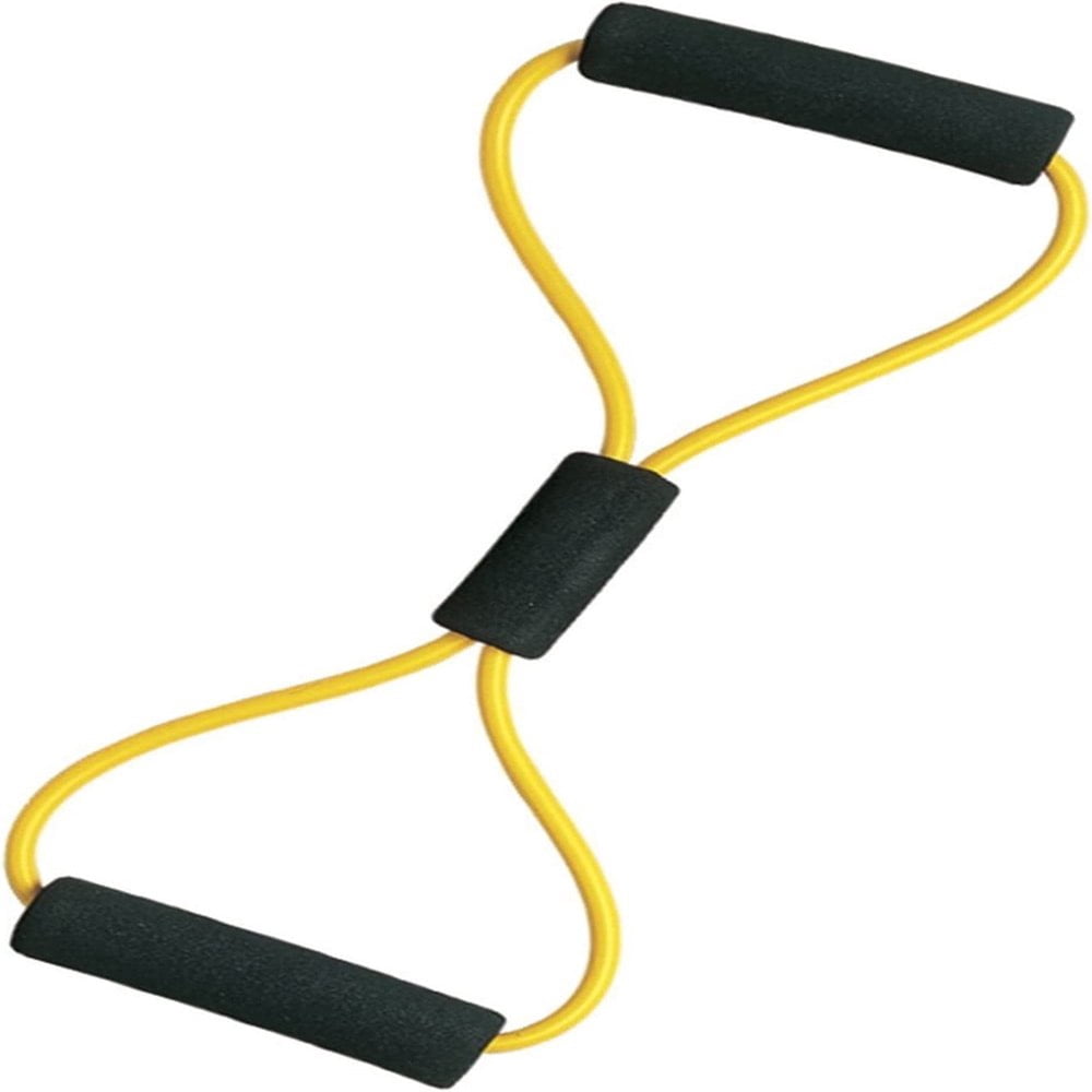 HLONK Figure 8 Resistance Tubing  Light Resistance  Resistance Band Figure 8  Resistance Bands Fitness Set  Exercise Cord Tubes with Handle for Gym Yoga Outdoor Yellow