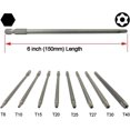 thumbnail image 3 of Long Security Screwdriver Bit Sets 6 Inch Length S2 Steel Torx Security Head Drill Screw Driver Drill Set (8Pcs Torx Head (150mm), 3 of 5