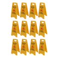 thumbnail image 2 of Caution Wet Floor Sign, English Spanish  Stability Plastic Clear Wet Floor Sign  for Outdoor, 2 of 8