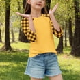 thumbnail image 4 of SERTG T-Shirt Mode Enfant Col Rond Manches 3/4 Imprimé Col Rond pour Été et Printemps 4-15 Ans (Jaune1,14 Ans), 4 of 7