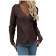 thumbnail image 2 of EGNMCR Cardigans pour Femmes, Chandails pour Femmes Mode Femmes Hiver Manches Longues Chandail Col en V Décontracté Hauts Chandail Femmes, 2 of 7