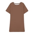 thumbnail image 5 of Plus Size Summer Dress, Oversized Short Sleeve Round Neck Tie-Front Dress, Solid Color Casual Knee-Length Dress for Women, 5 of 5
