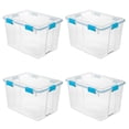 thumbnail image 1 of Sterilite 80 Qt Gasket Box, Clear Stackable Plastic Storage Bins with Latching Lid, 4 Pack, 1 of 9