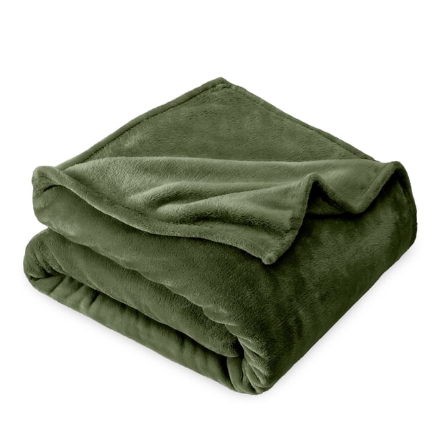 Bare Home Couverture en Molleton Microduveteux - 300 G/m2 - Micro-Polaire Duveteuse - Douce et Moelleuse - Très Grand Lit, Cyprès