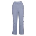 thumbnail image 4 of Timegard Pantalon Lounge pour Femmes Taille Élastique Bouton Pantalon Rayé Automne Décontracté Léger, 4 of 6