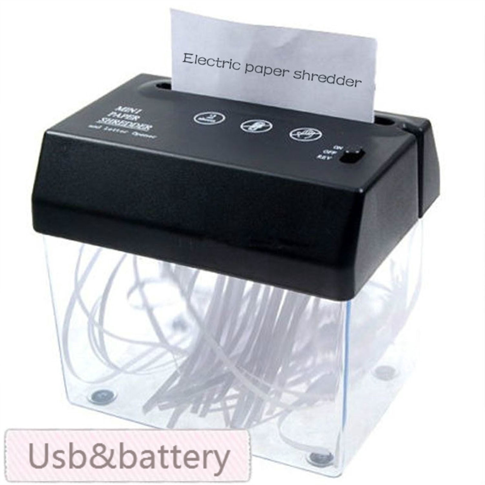 Amdohai USB Mini Desktop Creative High Security Cross-Cut Shredder, Black