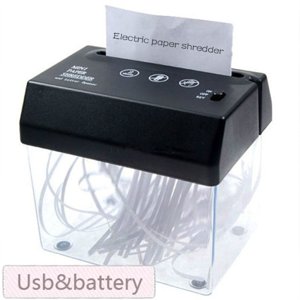 Amdohai USB Mini Bureau Creative haute sécurité Cross-Cut Shredder, Noir