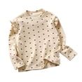 thumbnail image 1 of HBFAGFB Chemises à Manches Longues pour Filles Col Rond Manches Volantes Chandail Confortable Beige Taille 150, 1 of 3