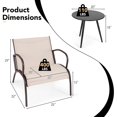 thumbnail image 3 of Gymax Ensemble de 3 Pcs de Chaises de Patio avec Siège en Tissu Courbé, Table Basse Ronde pour Cour Arrière, 3 of 8