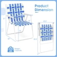 thumbnail image 3 of Gymax 2 Pcs Chaise de Plage Pliante Camping Pelouse Chaise à Sangles Légère 1 Position Bleu, 3 of 8