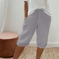 thumbnail image 1 of LSLJS Cadeaux pour Maman Shorts pour Femmes de Couleur Unie Shorts Décontractés pour Femmes Capris Pantalons de Travail pour Femmes, 1 of 7