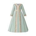 thumbnail image 3 of MKOSPLRT Abaya pour Filles Musulmanes Robe de Prière à Manches Longues Col en V Robe Maxi Brodée Moyen-Orient Musulman Robe de Dubaï 4-8 Ans, 3 of 9