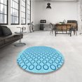 thumbnail image 4 of Ahgly Company Tapis d'Intérieur Lavable en Machine Carré Transitionnel Bleu Tron, 7 Pieds Carré, 4 of 7
