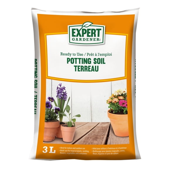 Expert Gardener Potting Soil Mix, 3 L, All-Purpose Potting Mix, 1 Bag
