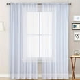 thumbnail image 1 of Fiudx White Semi-Sheer Curtains | 1 Panel 83X52 Inches | Double String Rod Pocket Sheer Curtains | Light Filtering Polyester Fabric for Living Room & Bedroom, 1 of 6