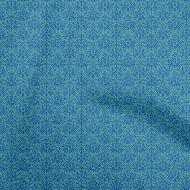 oneOone Polyester Spandex Medium Blue Fabric Asian Craft Projects Decor Fabric Printed By The Yard 56 Inch Wide