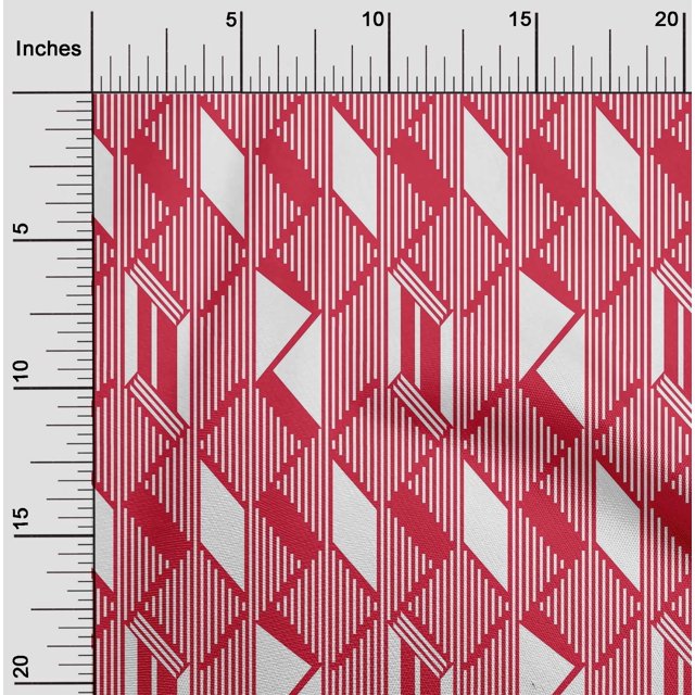 oneOone Cotton Cambric Fabric Parallelogram & Triangle Geometric Print Fabric BTY 56 Inch Wide