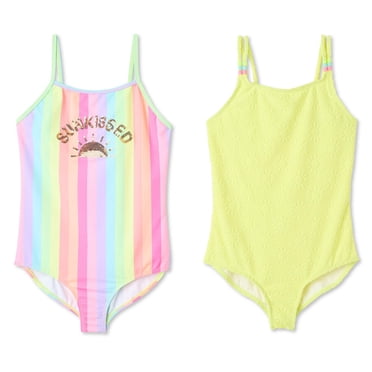 Btween Girls' One Piece Swimsuit 2-Pack