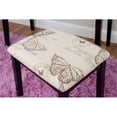 thumbnail image 4 of Linon Butterfly Vanity and Padded Stool Flip Up Mirror 2 Drawers in Black Wood, 4 of 16